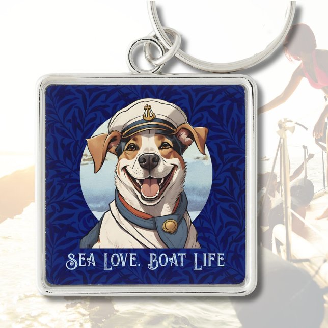 Chaveiro Presentes náuticos de cães para armadores de barco (Nautical Dog Gifts for Boat Owners Sailors Boater)