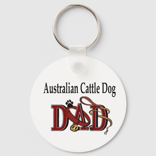 Chaveiro Presentes para Pai de Cão Boiadeiro Australiano (Frente)