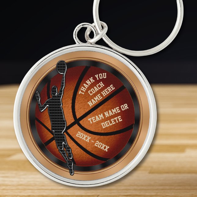 Chaveiro Presentes Personalizados para Treinadores de Basqu (Gift ideas for basketball coaches. Personalized basketball keychains. Senior night basketball gifts.)