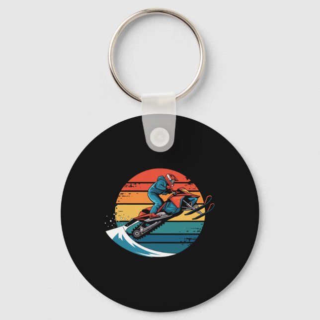 Chaveiro Presentes Sunset Snowboard na Montanha de Snowboar (Frente)