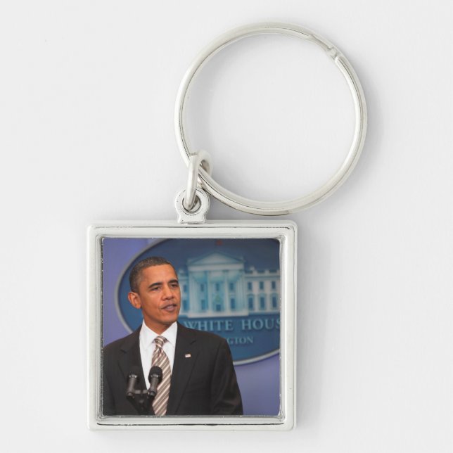 Chaveiro Presidente Barack Obama faz um anúncio (Frente)