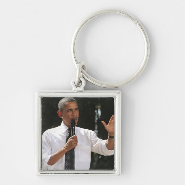 Chaveiro Presidente Barack responde a perguntas sobre o (Frente)