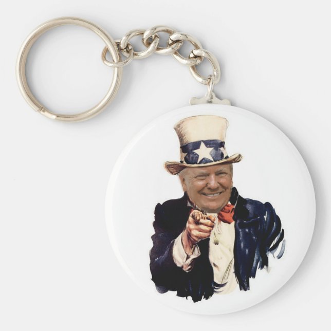 Chaveiro Presidente Donald Trump 2020 Eleições Tio Sam (Frente)