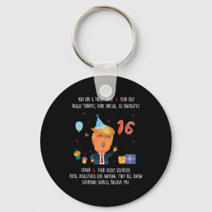 Chaveiro Presidente Donald Trump Engraçado 16º Aniversário