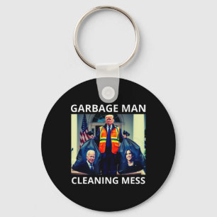 Chaveiro Presidente Homem Lixo Limpando Camisa Bagunça Trum