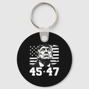 Chaveiro Presidente Trump 45 47 Vance da bandeira americana