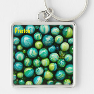 Chaveiro PRESTAÇÃO ~ ATRAENTE ~ Marbles Verdes ~ Key Ring