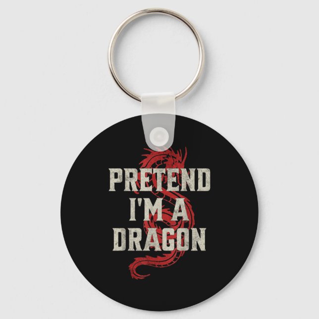 Chaveiro Pretend I'm A Dragon Funny Lazy Halloween Costume  (Frente)