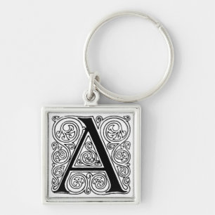 Chaveiro preto & branco da letra "A" -