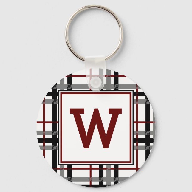 Chaveiro preto branco e Xadrez vermelho (Frente)