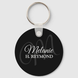 chaveiro preto com nome
