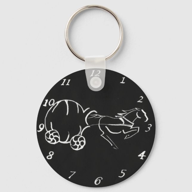 Chaveiro preto da Carruagem da meia-noite (Frente)