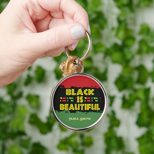 Chaveiro Preto é belo presente, nome personalizado personal (Mão)