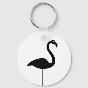 Chaveiro preto e branco do flamingo