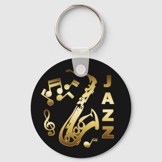 CHAVEIRO PRETO E DOURADO JAZZ (Frente)