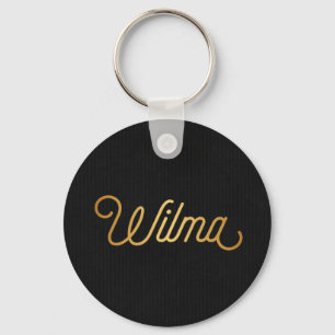 Chaveiro Preto elegante personalizado do ouro de Wilma do