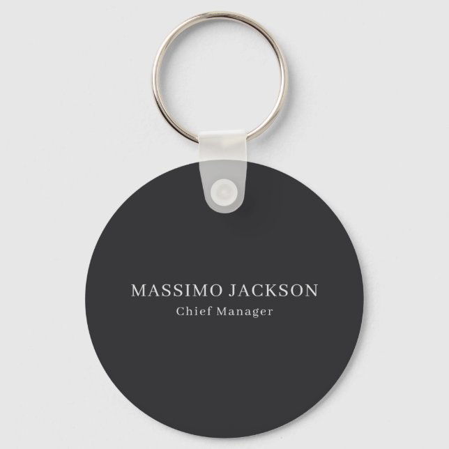 Chaveiro Preto Fosco Profissional Simples Moderno Elegante (Frente)