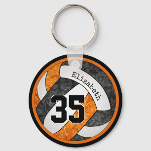 Chaveiro preto laranja sua equipe de vôlei cor costume