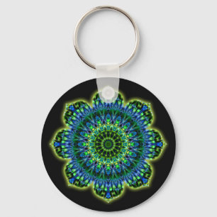 Chaveiro Preto verde do azul da mandala