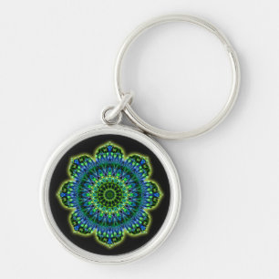 Chaveiro Preto verde do azul da mandala