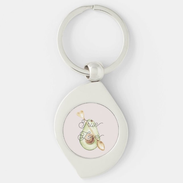 Chaveiro Pretty in Blush Pink Avocado Heart Spoon (Frente)