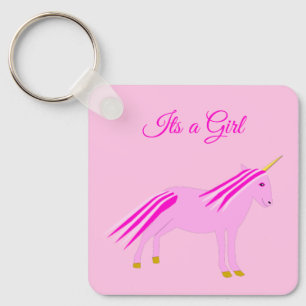 Chaveiro Pretty Pink Baby Girl Unicorn Custom Dad to Be