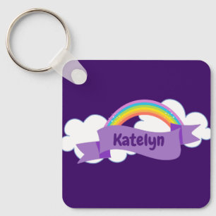Chaveiro Pretty Purple Rainbow Personalized Girly