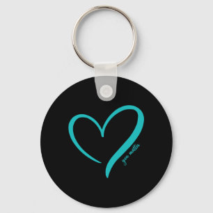 Chaveiro Prevenção Suicida Sensibilização Coração Roxo-Teal