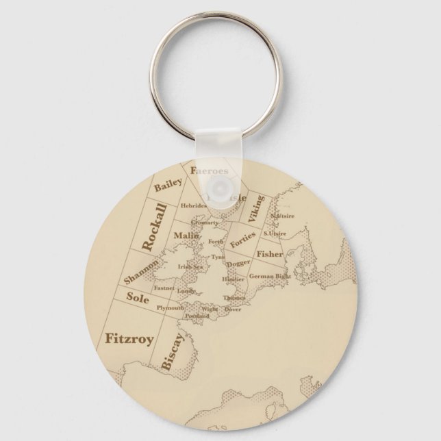 Chaveiro Previsão de Envio das Ilhas Britânicas no Estilo V (Frente)