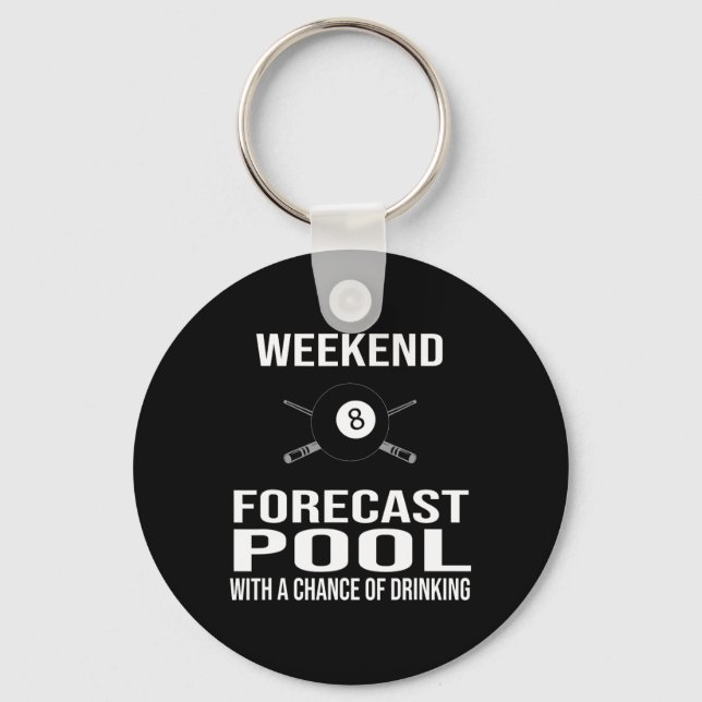 Chaveiro Previsão de Fim de Semana Funny Billiards (Frente)