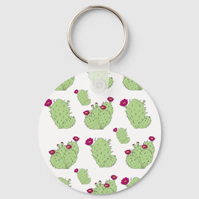 Chaveiro Prickly Pear Pattern Texas State Plant Cactus Love (Frente)