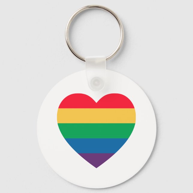 Chaveiro Pride Rainbow Heart Key (Frente)