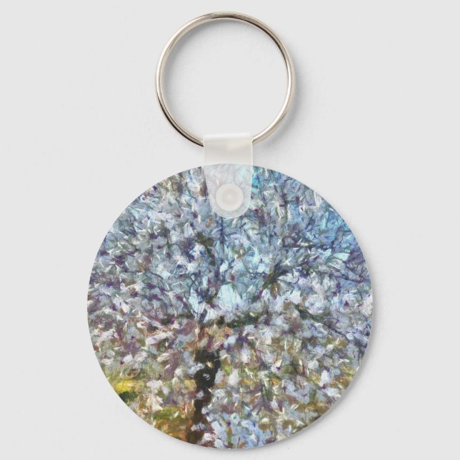 Chaveiro Primavera Almond Blossom Trabalho de arte de Point (Frente)