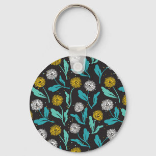 Chaveiro Primavera Dandelion Flores e Folhas Design