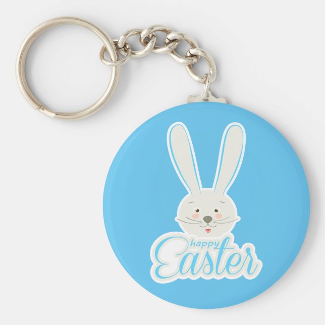 Chaveiro Primavera de Festa de Caça de Ovos de Felz pascoa  (Frente)