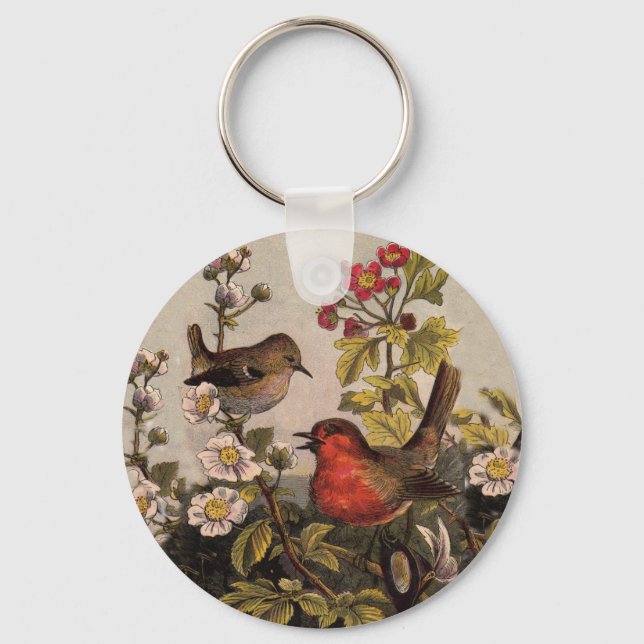 Chaveiro Primavera Robin Birds Red Birds (Frente)