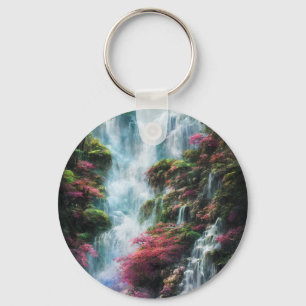 Chaveiro Primavera Waterfall Montanha Rosa Flores 11