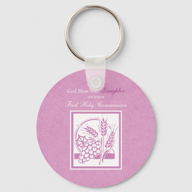 Chaveiro Primeira Comunhão da Filha, Rosa (Frente)