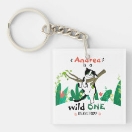 Chaveiro Primeiro aniversario de Gato Selvagem de Safari Sa