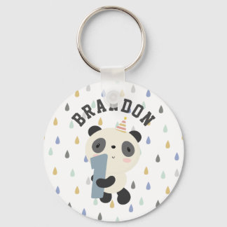 Chaveiro Primeiro Aniversário do Panda Cute Personalizável