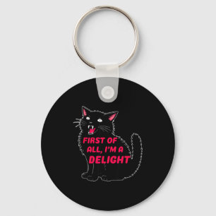 Chaveiro Primeiro De Tudo Sou Um Delicioso Gato Preto Rugin
