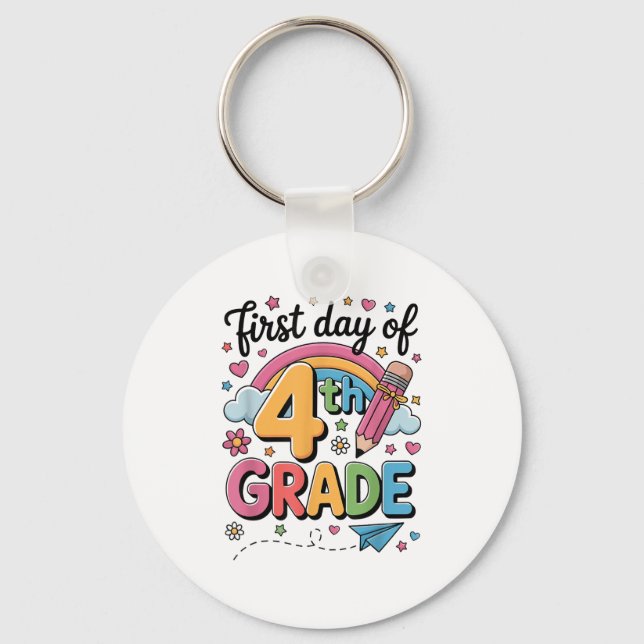 Chaveiro Primeiro Dia do 4º Ano de Volta à Professora (Frente)