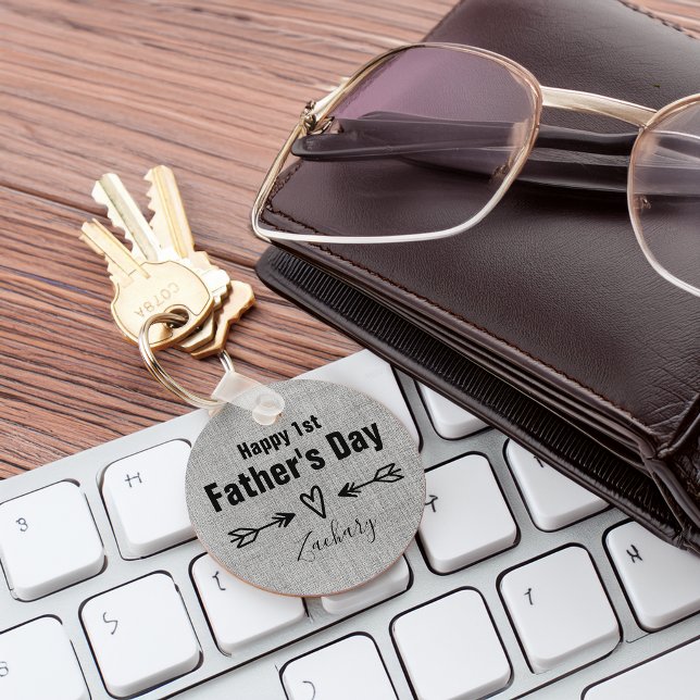 Chaveiro Primeiro Dia dos Pais Personalizado (First Father's Day Personalized Keychain)