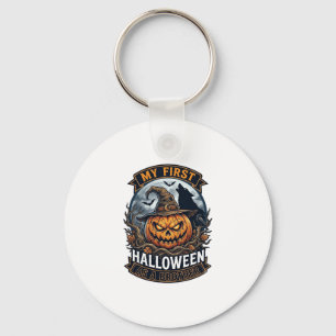 Chaveiro Primeiro Halloween como Irmão Pumpkin Wolf Moon_1