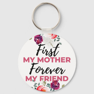 Chaveiro Primeiro Minha Mãe Para Sempre Minha Amiga Preta