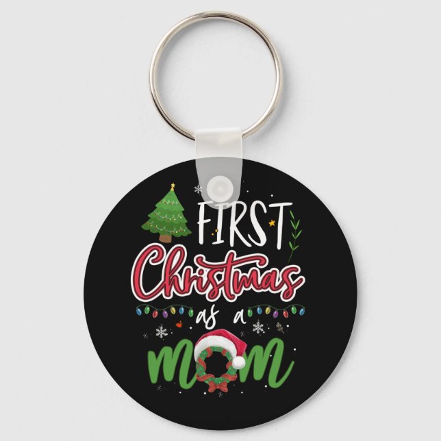 Chaveiro Primeiro Natal Como Pai Novo Natal Da Mãe (Frente)
