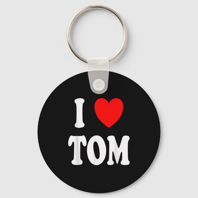 Chaveiro Primeiro Nome Tom Eu Amo Tom (Frente)
