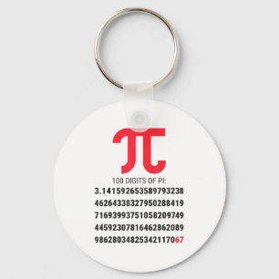 Chaveiro Primeiros 100 Dígitos De Pi 67 Nerds Geeks Profess