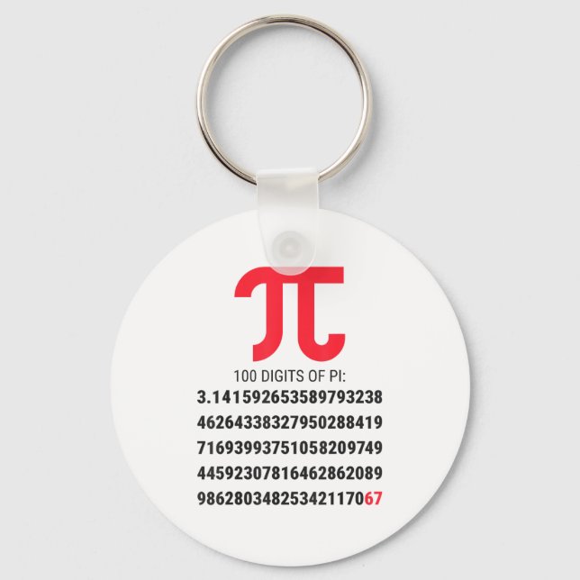 Chaveiro Primeiros 100 Dígitos De Pi 67 Nerds Geeks Profess (Frente)
