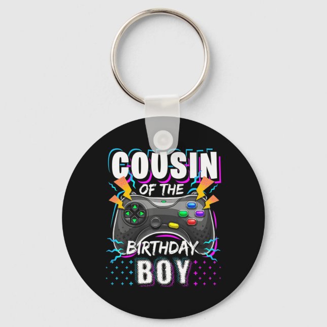 Chaveiro Primo do Birthday Boy Matching Video Game Bir (Frente)